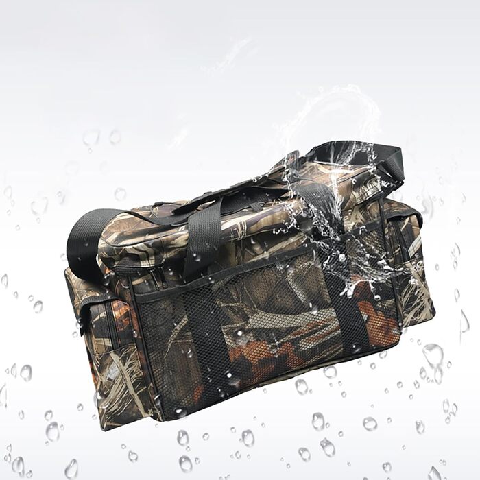 Сумка для рибалки YUEMING велика, 50 * 30 * 25 см, сумка для рибалки з м&39якою лямкою і ручками для перенесення, ящик для рибалки, кейс для рибалки, сумка для рибалки, універсальна сумка, сумка для коропа камуфляж-2