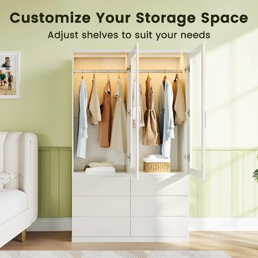 Однодверна шафа Dripex, маленька шафа з однією рейкою для одягу та 3 шухлядами, мінімалістична гардеробна 50 x 48 x 180 см Біла, для однокімнатних шаф 50 x 48 x 180 см - одні двері