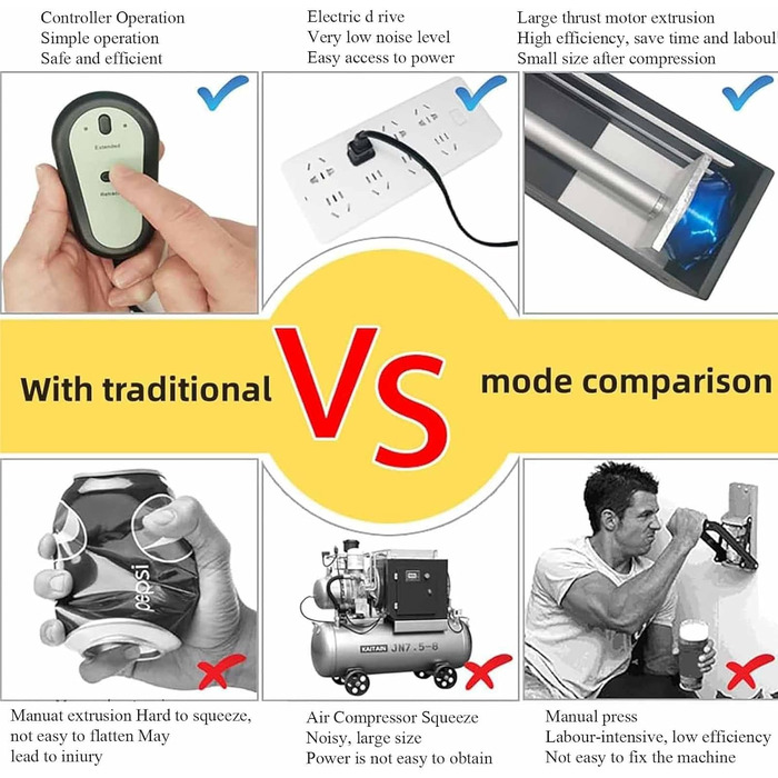 Електрична дробарка металевих банок SACLMD, потужна електрична дробарка для банок, автоматична електрична дробарка для банок
