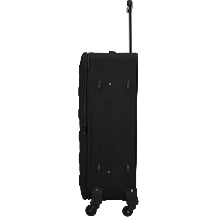 Дорожня валіза-візок SIGN Fabric Suitcase (набір ручної поклажі середньої та великої розмірів) компенсатор 5 см (чорний, ручна поклажа (60 см)) Ручна поклажа (60 см) Чорний