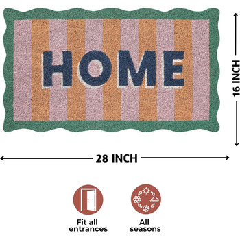 Килимок для дверей Folkulture (40 x 70 см) Нековзний килимок з койри, килимок для вловлювання бруду, вітальний килимок для входу в будинок, килимок для передніх дверей Килимки для вхідної зони, аксесуари для дому Домашній гребінець 41 x 71 см (прямокутний