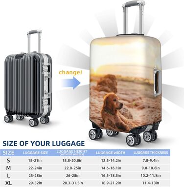 Чохол для валізи BAFAFA з принтом, захисний чохол для багажу, еластичний захист від подряпин та пилу, чорний, розмір 95