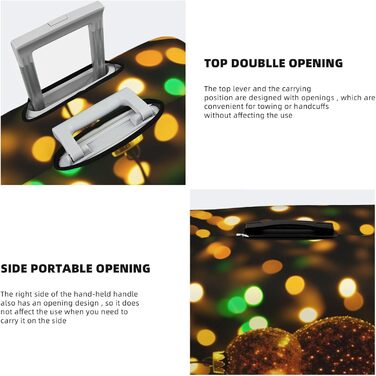 Блискуча різдвяна прикраса для валізи, захисний чохол для багажу, міцний захист для валіз розміром 45.7 - 81.3 см, малий розмір, Чорний