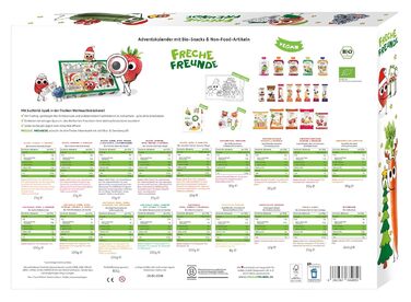 Адвент-календар FRECHE FREUNDE 2024 Органічні снеки, без доданого цукру
