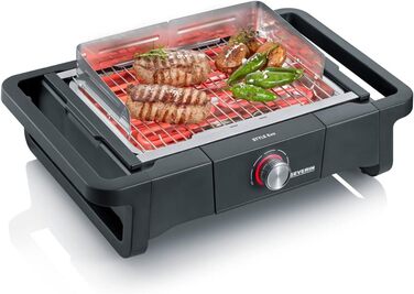 Електрогриль SEVERIN Style Evo для приміщень та вулиці, настільний гриль зі швидким запуском гриля до 350 C, балконний гриль з оптимальним розподілом тепла, чорний, PG 8123 Style Evo - без основи