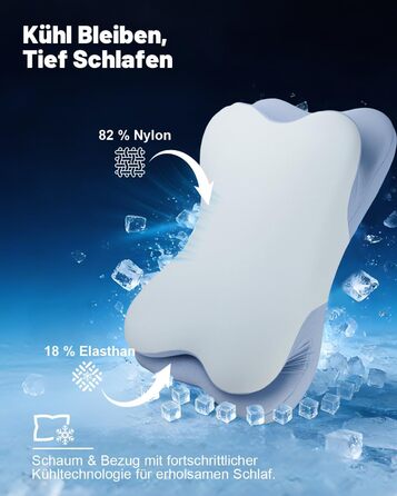 Подушка для шиї IDEA, ортопедична подушка з піни з ефектом пам&39яті, ергономічна подушка для полегшення болю в шиї, подушка для шиї проти хропіння, подушка для сну на боці, спині та животі ()