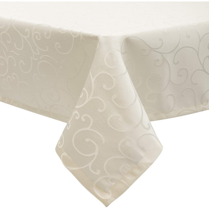 Скатертина EUGAD дамаські орнаменти шовковий блиск завиток/коло дизайн скатертини з подолом, розмір та колір скатертини на вибір,