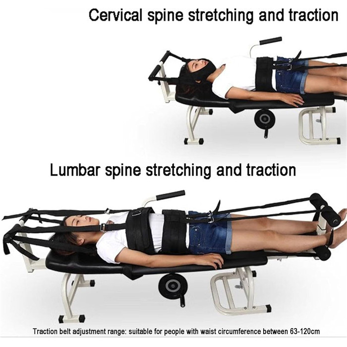 Шийне витягування, розгинання спини, Стіл для масажу попереку, Складаний масажний стіл, Стіл для витягування шийного та поперекового відділів хребта, Портативний пристрій для розтяжки поперекового відділу хребта, шириною 48 см