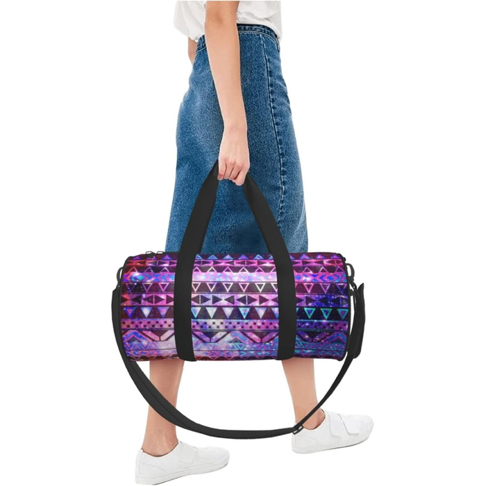 Спортивна сумка-мішок для подорожей, блискучий принт, чорна, універсальний розмір