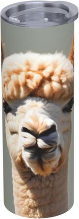 Кухоль з прямою трубочкою, дизайн альпаки-аватара, друкований, дорожній кухоль, підходить для кемпінгу, офісу та дому, 590 мл