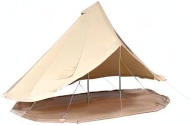Намет-юрта VEVOR Bell Tent 3-7 м, підходить для 6-12 осіб, виготовлена з бавовни TC та має міцні залізні стійки з ПВХ підлогою. Кемпінговий намет-дзвін з парусини.