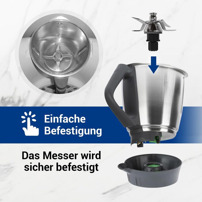 Ніж VIOKS Thermomix TM31 Заміна для Vorwerk Ніж з нержавіючої сталі Thermomix TM31 SUS420 - Кухонний комбайн TM31 Аксесуари Thermomix Vorwerk - Аксесуари Thermomix TM31 & Thermomix TM31 Запчастини Лезо блендера Tm31