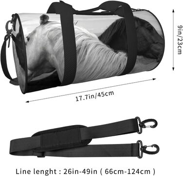 Спортивна дорожня сумка Білий кінь та Чорний кінь, унісекс, велика спортивна сумка-мішок