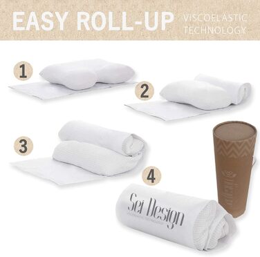 Подушка для сну на боці sei Design VISCO, ортопедична подушка для підтримки шиї Терморегулюючий чохол В&39язкоеластична подушка з піни з ефектом пам&39яті Подушка для шиї Подушка з піни з ефектом пам&39яті 54x40x11/9 см висока ортопедична