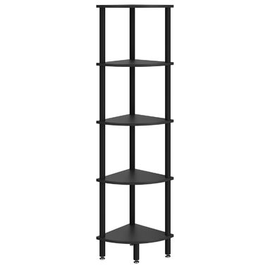 Ярусна кутова полиця, промислова кутова вітрина, кутова книжкова полиця для вітальні, спальні, кухні, домашнього офісу, чорна WBC010B Schwarz 30 см x 30 см x 133,5 см, 5-