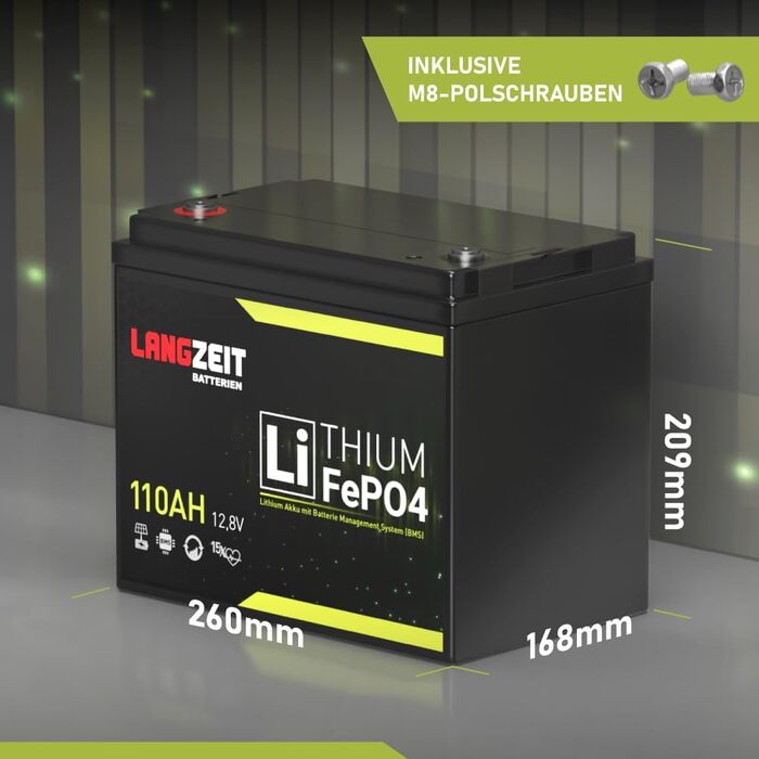 Міні-літієва батарея LiFePO4 110Ah 12V з тривалим терміном служби замінює сонячну батарею BMS на 100Ah для автофургонів, човнів та інших сонячних систем.