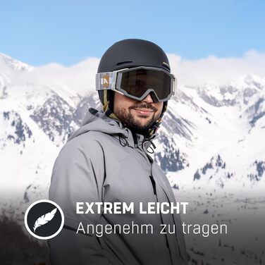 Лижний шолом ALPINA CARNIA для жінок та чоловіків легкий лижний та сноубордичний шолом, чорний Prosecco, розміри 55-59