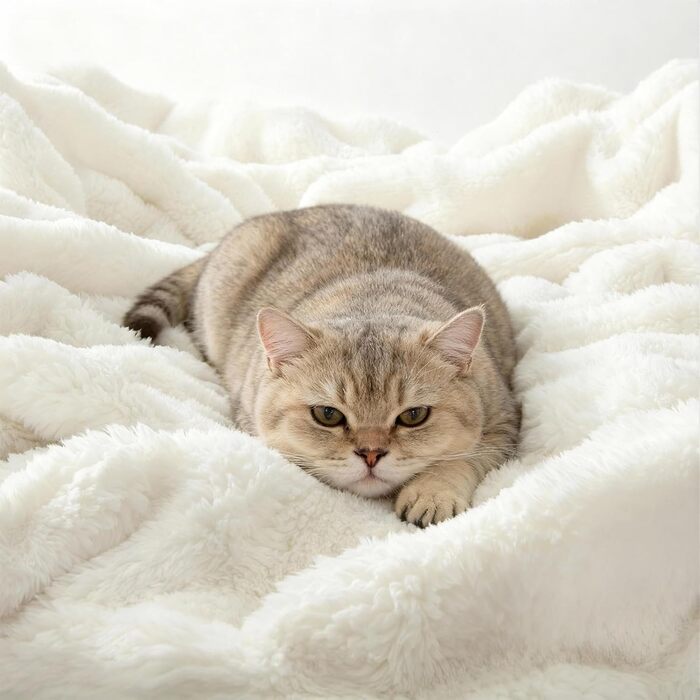 Плюшева ковдра, Пухнаста біла - 150x200 см, Ковдра для дивана та дивана зі штучної вовни, Теплий фліс для декору вітальні, Естетична ковдра, М&39яка ковдра 150 x 200 см Біла