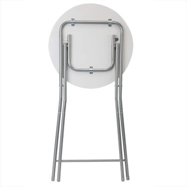 Комплект розкладних столів Casaria з 2 шт., висота 110 см, діаметр 60 см, бічний столик, розкладний стіл, барний стіл, коктейльний столик, дерев&39яний стіл для вечірок, круглий високий стіл, садовий стіл, білий, імітація дерева