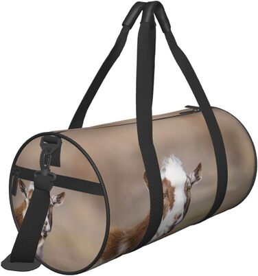 Спортивно-дорожня сумка з козячим мотивом, чорна, універсальний розмір
