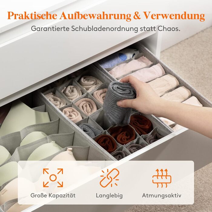 Набір Lifewit з 8 предметів подвійний органайзер Hemnes для комода зі стабільною основою, органайзер для пеленального столика, органайзер для гардеробу, система організації шухляд для пеленального приладдя, дитячого одягу, футболок, спідньої білизни, 8 дл