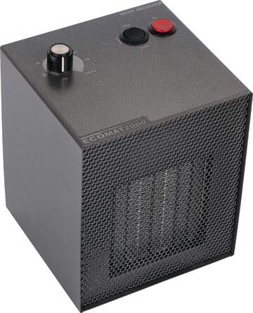 Портативний вентилятор-обігрівач Термостат Автоматичне вимкнення Антрацит, 2000 Classic