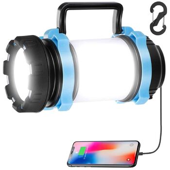 Акумуляторний світлодіодний кемпінговий ліхтар, суперяскраві портативні кемпінгові ліхтарі з гачком, регульована яскравість, кемпінговий ліхтар USB-C для походів, використання на свіжому повітрі, надзвичайних ситуацій, відключення електроенергії ()