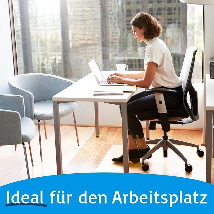 Захисний килимок для твердих підлог KARAT - 100 x 120 см, молочно-білий - Захисний килимок для офісних стільців, захисний килимок для паркету, ламінований килимок з поліпропілену (Revolution)