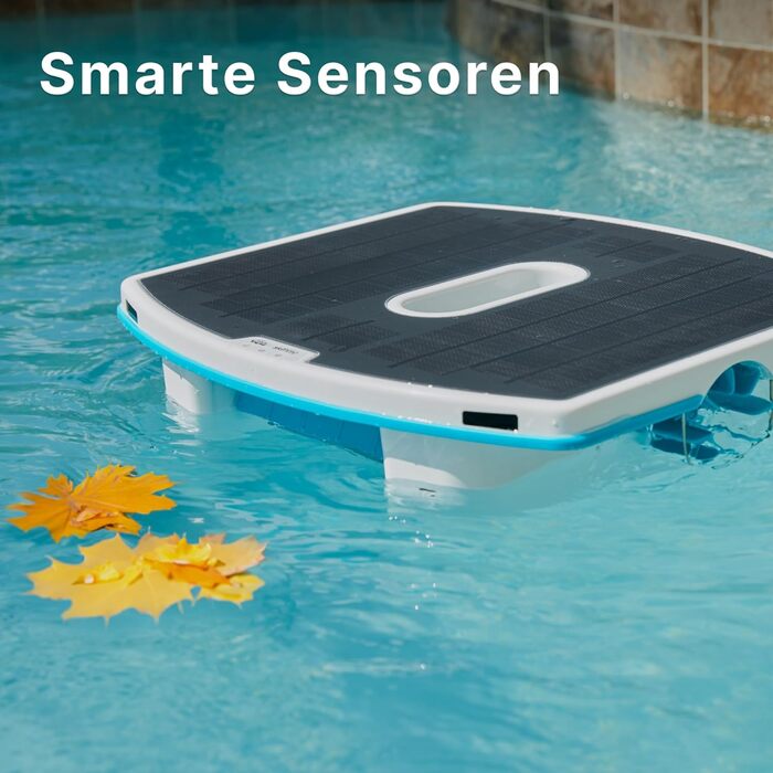 Автоматичний скімер для басейну Dolphin Skimmi з Bluetooth очищення поверхні води за допомогою інтелектуальних датчиків, зарядка від сонячної батареї