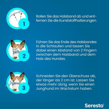 Набір нашийників Seresto для великих собак вагою від 8 кг 7-8 місяців ефективного захисту від кліщів та бліх, довжина 70 см, 2 нашийники