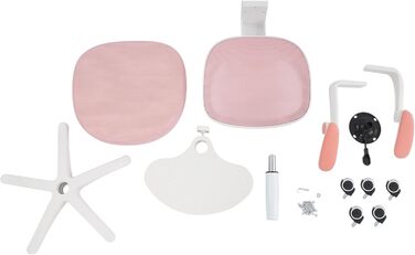 Дитячий офісний стілець для дітей віком від 6 років, регульований по висоті обертовий стілець, ергономічний офісний стілець з підлокітниками, спинкою та колесами, стілець для хлопчиків та дівчаток (рожевий)