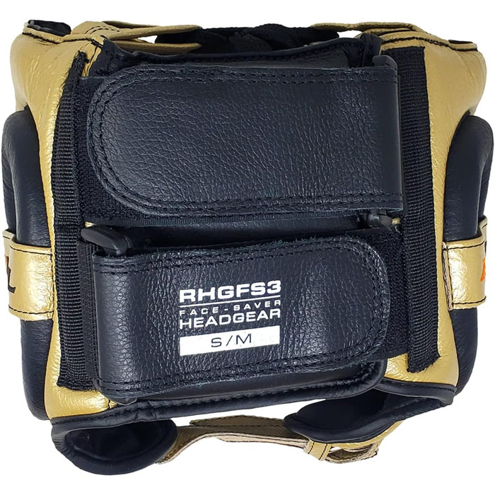 Щит для обличчя RIVAL Boxing RHGFS3 для спарингу широкий отвір для очей, високоякісна шкіра та термопластична внутрішня оправа, золотистий, S/M