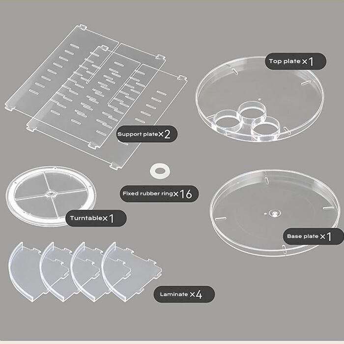 Органайзер для макіяжу, що обертається на 360 градусів, 8 рівнів, регульований, прозорий, однотонний, акриловий, поворотний органайзер для макіяжу, підходить для губних помад, парфумерії, засобів по догляду за шкірою, косметики