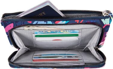 Стильна жіноча гаманці-клатч Travelon з RFID-захистом, квіти, 8.25 x 4.5 x 1 см