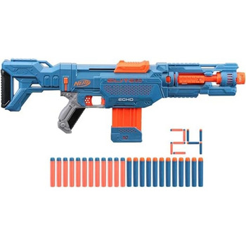 Бластер NERF Elite 2.0 Echo CS-10 - 24 дротики NERF, магазин на 10 дротиків, знімний плечовий ремінь та подовжувач ствола, 4 тактичні рейки, упаковка без розчарувань