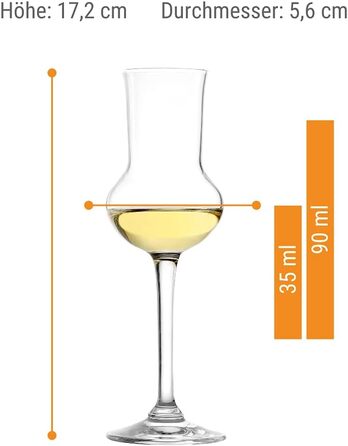 Келихи для граппи Stlzle Lausitz I набір з 6 келихів для граппи I чарки з ніжкою I високоякісні келихи для лікеру I 87 мл I можна