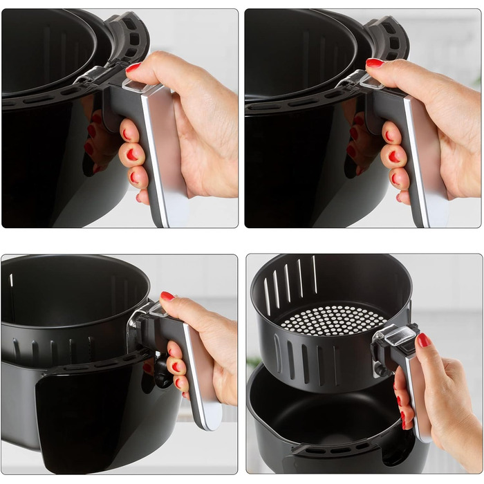 Фритюрниця MONZANA Цифровий світлодіодний сенсорний дисплей 3.6 л без мастила 6 програм Фритюрниця з антипригарним покриттям Духовка з гарячим повітрям чорна