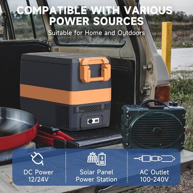 Міні-холодильник для автомобіля портативний електричний кемпінговий морозильник 40 л електричний компресорний охолоджувач 12V 12/2