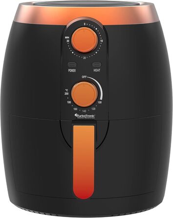 Аерофритюрниця / 3.5 л / чорний, зелений. бірюзовий / 1200 Вт / Мультипіч з таймером до 30 хвилин, без масла та жиру, 100-200C, cool touch, ретро-дизайн (чорний)