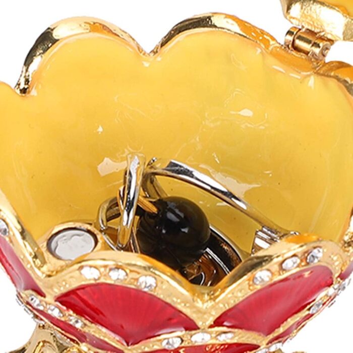 Шкатулка для дрібничок у стилі яйця, витончена шкатулка для дрібничок, позолочений емальований розписний органайзер для ювелірних виробів з подарунковою коробкою для декору дому