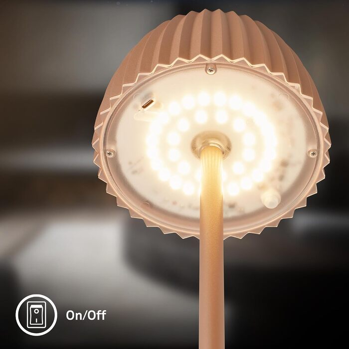 Стільний торшер BRILONER з LED-підсвіткою сенсорне керування, регулювання яскравості, тепле біле світло, 19x124 см, колір Coffee