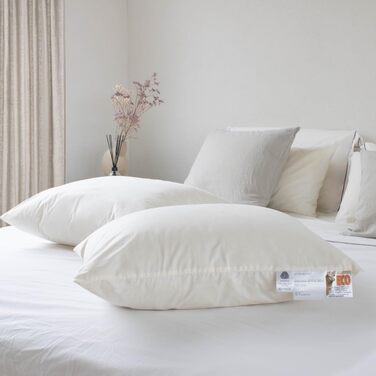 Вовняна подушка Terschellinger 60x70 см - Комплект із 2 подушок - З наповнювачем з 800 грамів натуральної вовни