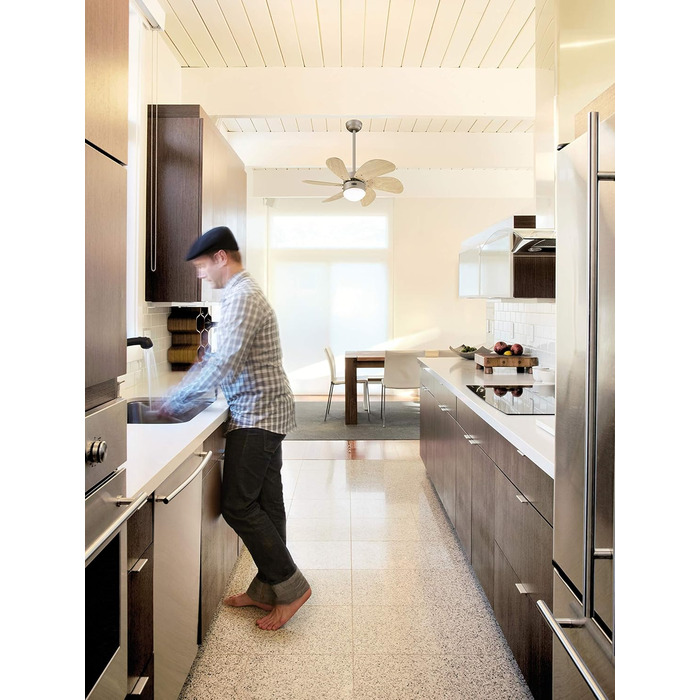 Стельовий вентилятор Westinghouse Lighting 76 см Turbo Swirl 78158 з одинарною лампою і шістьма лопатями, версія з титану з опалов