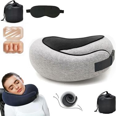 Подібний набір подушок для літаків (світло-сірий-B), 2024, Flyhugs Neck Travel Pillow, Wander Plus Travel Pillow, Memory Foam Travel Pillow, Fly Hugz Packable U-