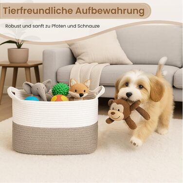 Набір із 3 невеликих кошиків для зберігання, бавовняні полиці-кошики для полиць, дитяча кімната, вітальня, дитяча кімната, ванна кімната, 30x25x24 см, білий та коричневий.