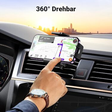 Тримач для мобільних телефонів Автомобільний 360 поворотний Тримач для мобільних телефонів Автомобільна вентиляція з металевим гач