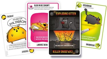 Вибухові кошенята, Exploding Kittens, базова гра, гра для вечірок, карткова гра, 2-5 гравців, вік 7, 15 хвилин, німецька a. Exploding Kittens