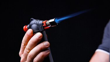 Пальник ROTHENBERGER Industrial - Crme Brle Gourmet, включаючи 2 запасні газові насадки Пальник Бунзена Кухонний пальник Паяльний пальник Робоча температура 450 Великий газовий балон з 2 газовими насадками