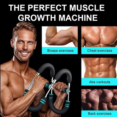 Тренажер для силових тренувань Twister Arm для чоловіків, регульований силовий еспандер Twister Bar вагою 40-100 фунтів, портативний тренажер для вправ на груди, плечі та руки з пружинним опором для силових тренувань верхньої частини тіла