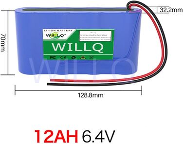 Замінний літієвий акумулятор 3.2V, 6.4V, 12.8V, 6Ah, 12Ah, 18Ah, 24Ah, 30Ah, LiFePO4 акумулятор для електричних іграшок/сонячного освітлення, замінний акумулятор 6.4V 12Ah